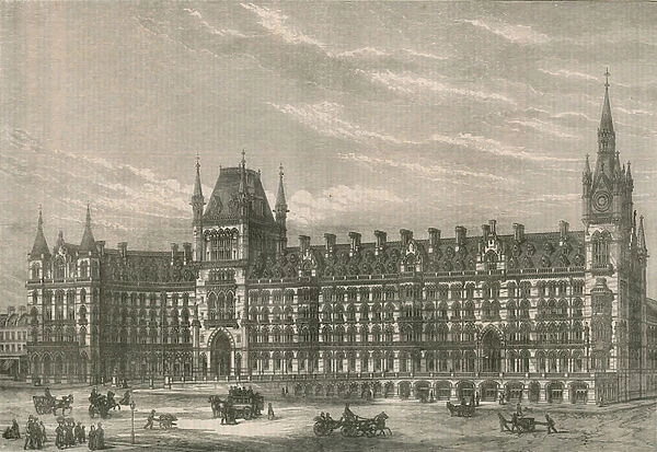The new hotel of the Midland Railway Station, Euston Road, London (engraving)