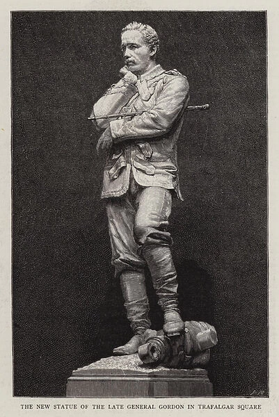 The New Statue of the Late General Gordon in Trafalgar Square (engraving)