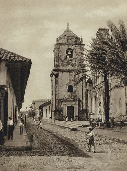 Nicaragua, Street in Leon (b  /  w photo)