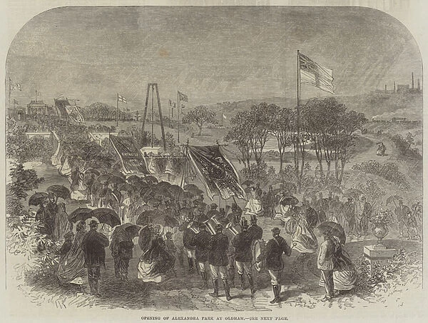 Opening of Alexandra Park at Oldham (engraving)