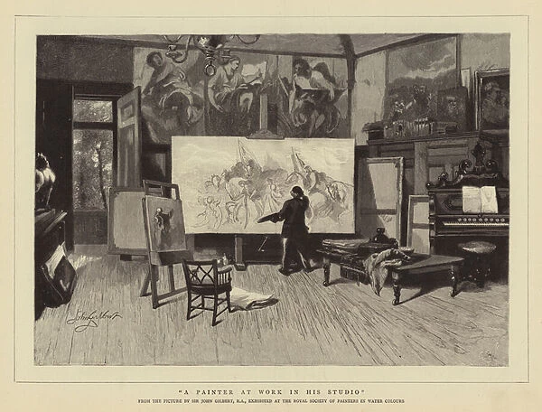 A Painter at Work in his Studio (engraving)