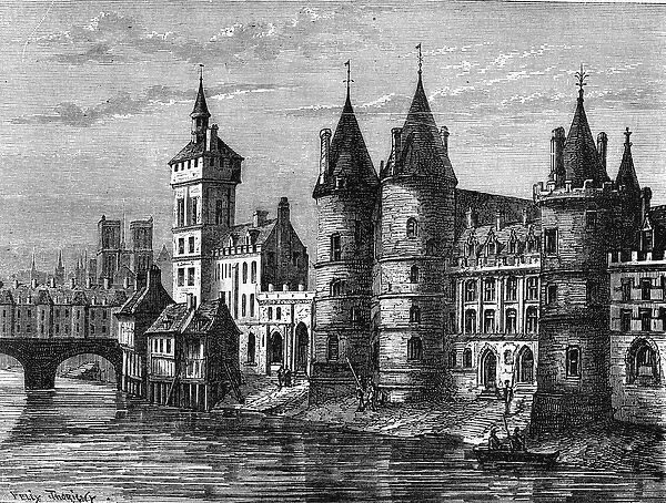 The palace of the city in Paris in the Middle Ages - in 'Histoire de France'