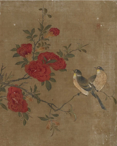 Ten pictures of birds and flowers (colour on silk)