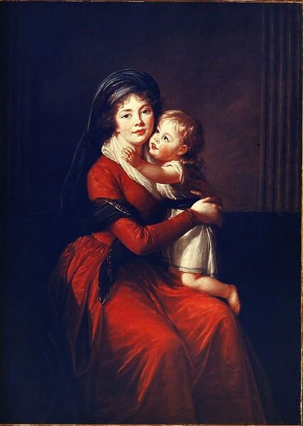 Portrait de la princesse Alexandra Petrovna Galitzine (Golitsyna ou Galitzyne) nee Protassov (1774-1842) avec son fils. Peinture de Elisabeth Vigee-Lebrun (Vigee Lebrun) (1755-1842), huile sur toile, 1794. Art francais, 18e siecle, classicisme