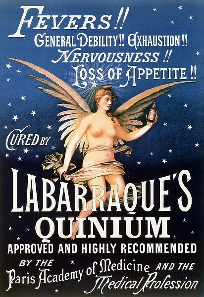 Poster advertising Labarraques Quinium, medicine with quinine for fevers
