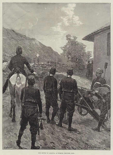 The Revolt in Albania, a Turkish Frontier Post (engraving)