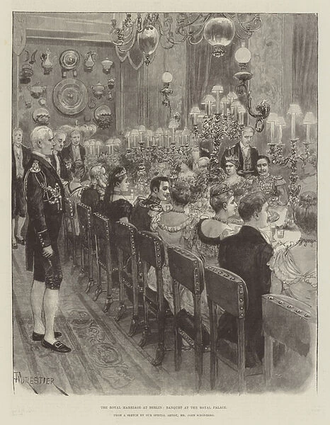 The Royal Marriage at Berlin, Banquet at the Royal Palace (engraving)