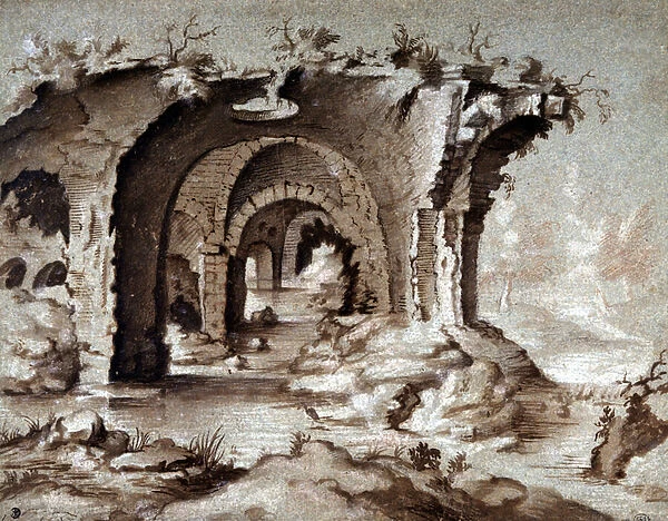 Ruins of the Colisee in Rome by Pierre Breughel dit d Hell, 16th