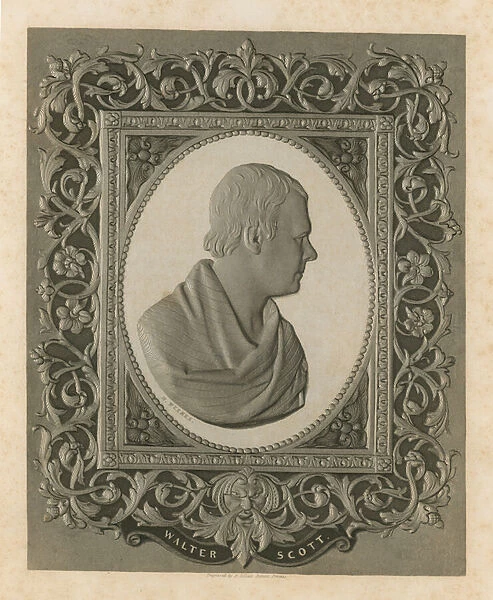 Sir Walter Scott, after a bust by Sir F Chantrey, RA (engraving)