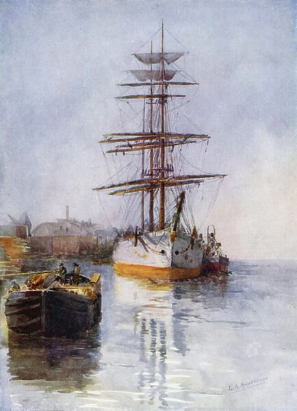 The 'Sultana, 'a Timber Ship (colour litho)