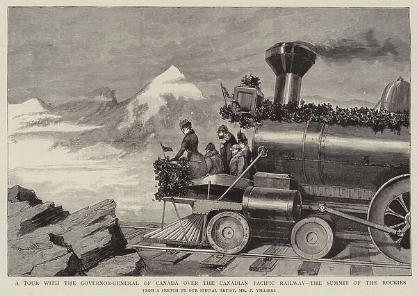 A Tour with the Governor-General of Canada over the Canadian Pacific Railway, the Summit of the Rockies (engraving)