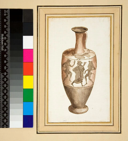 A Vase (black chalk, some with pen and brown ink. coloured with w  /  c)