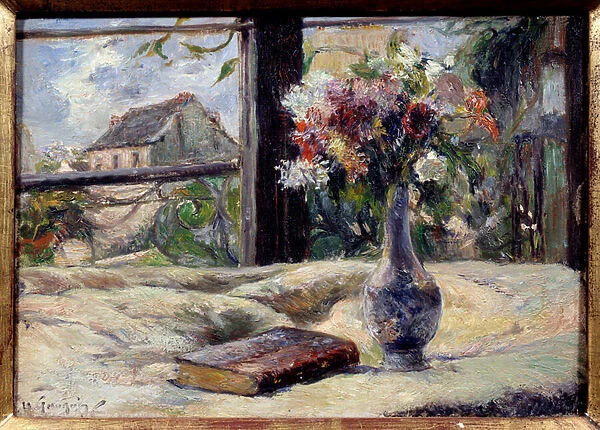 Vase of flowers. Painting by Paul Gauguin (1848 - 1903), 19th century. Oil on canvas