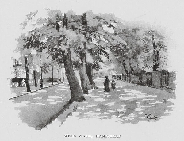 Well Walk, Hampstead (litho)