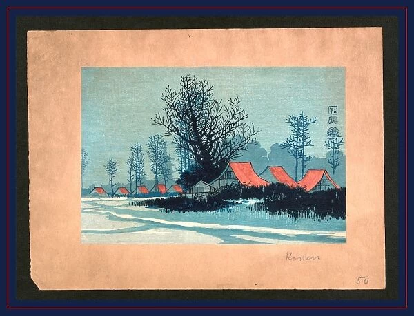 Aka yane no ieie, Red roofs. Uehara, Konen, 1878-1940, artist, [between 1900 and 1920]