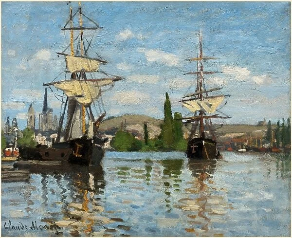 Claude Monet, French (1840-1926), Ships Riding on the Seine at Rouen, 1872-1873