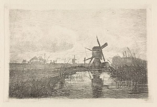 Landscape with two mills, Elias Stark, 1859 - 1886