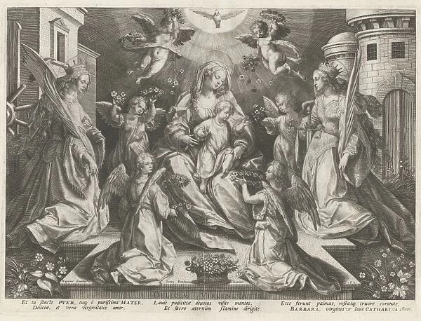 Veneration of Mary with the Christ Child with St. Catherine of Alexandria and Barbara H