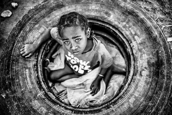 The girl in the tire