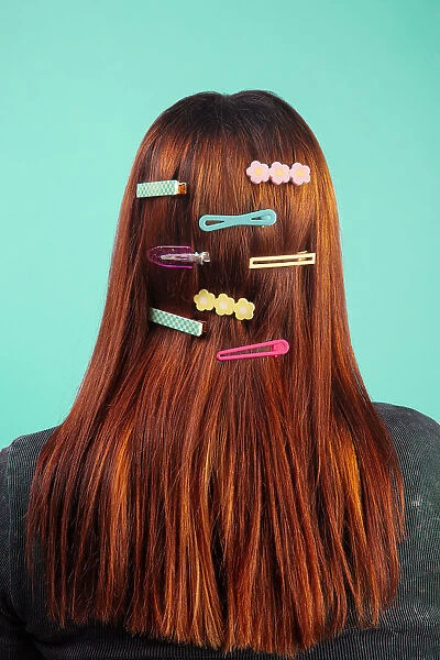 Hair clips on red hair