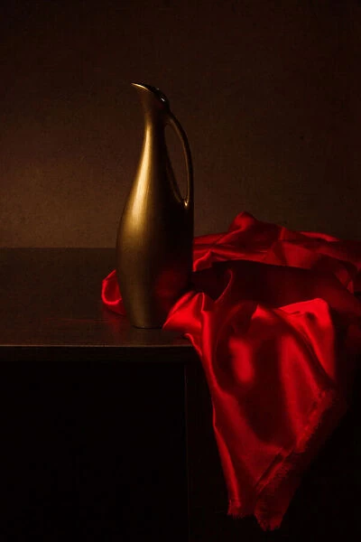 Still life with red cloth