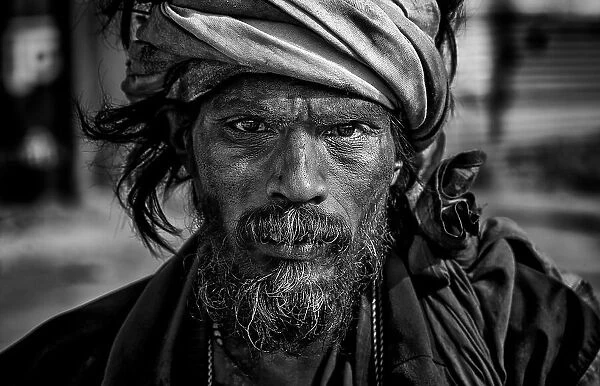 Man at the Kumbh Mela in Prayagraj - India