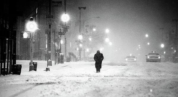 New York Walker in Blizzard