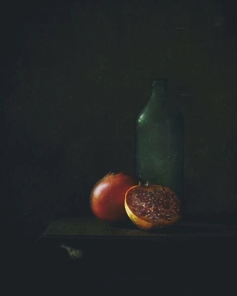 Pomegranate and Green Bottle