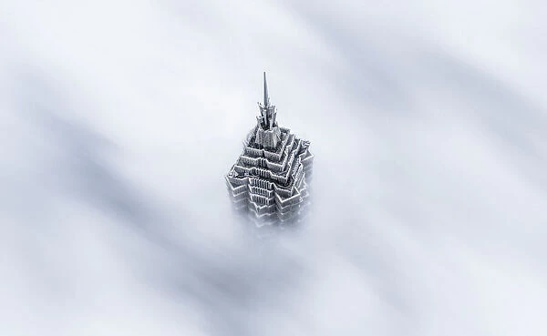 Shanghai Jinmao Tower in Clouds