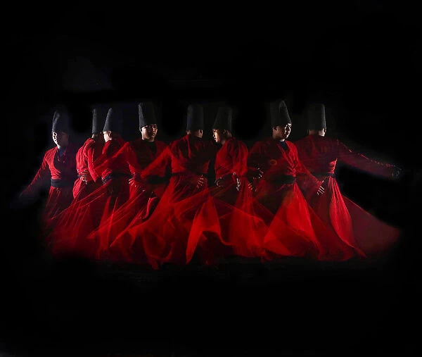 Sufi dancers in red