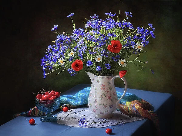 Summer still life with wildflowers