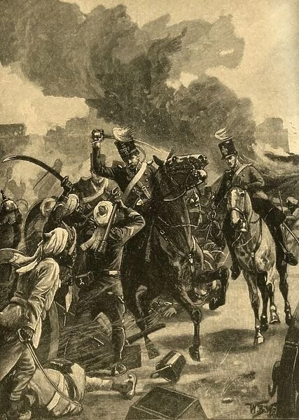 British General Joseph Thackwell at the Battle of Sobraon, Punjab, India, 1846 (c1890)