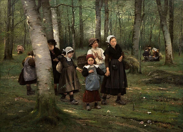 Children in the woods, 1891. Creator: Brozik, Vaclav (1851-1901)