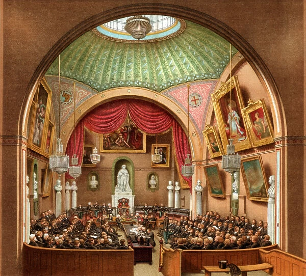 Council Chamber, Guildhall, City of London, 1886. Artist: William Griggs