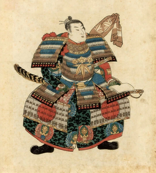 Japanese warlord Minamoto no Yoritomo, 1845. Artist: Utagawa Kuniyoshi
