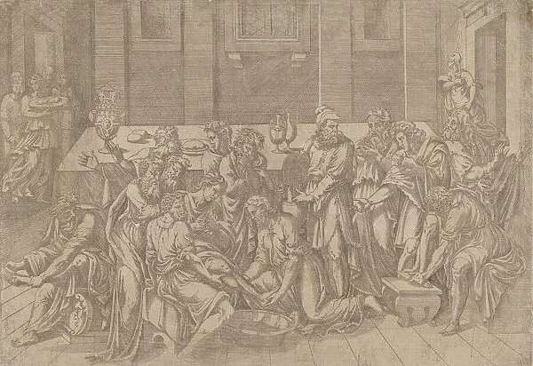 Jesus Washing the Feet of the Disciples, 1540-45. Creator: Antonio Fantuzzi