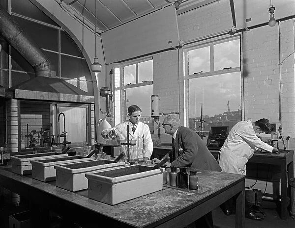 Laboratory, Edgar Allen Steel foundry, Sheffield, South Yorkshire, 1962