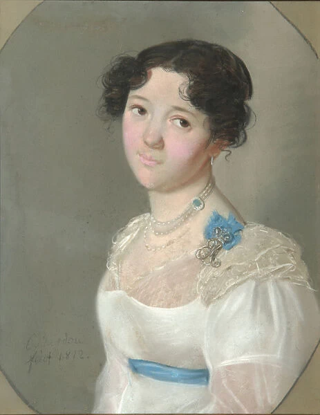Portrait of Countess Agrafena Yuryevna Obolenskaya (1789-1829), nee Neledinskaya-Meletskaya, 1812. Artist: Bardou, Karl Wilhelm (1750s-after 1842)