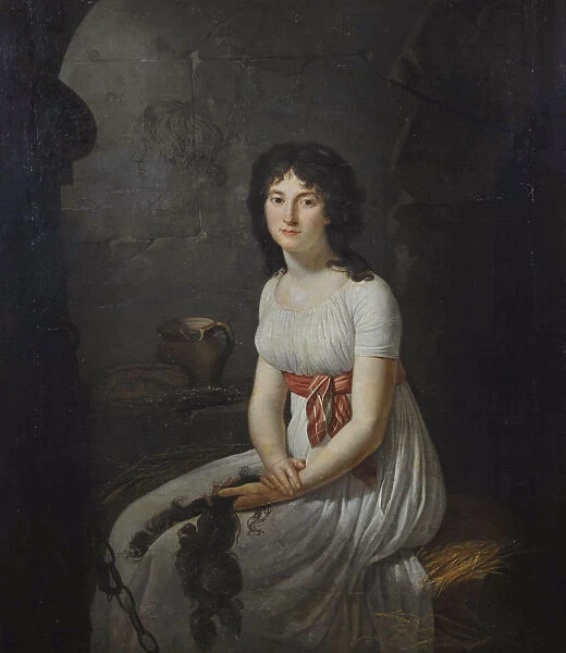 Portrait of Theresa Tallien (1773-1835) in a cell in La Force Prison, 1796