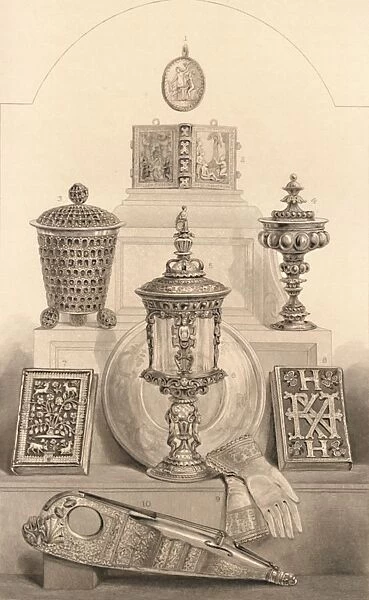 Relics Associated with Queen Elizabeth, 1886. Artist: William Home Lizars