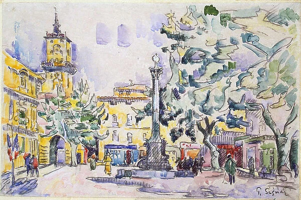 Square of the Hotel de Ville in Aix-en-Provence, early 20th century. Artist: Paul Signac