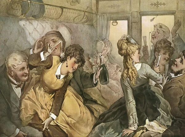 The Train Of Pleasure, Illustration For Madame Telliers House, 1881 Story By Guy De Maupassant. After A Work By J Linder, 1862. From Illustrierte Sittengeschichte Vom Mittelalter Bis Zur Gegenwart By Eduard Fuchs, Published 1909