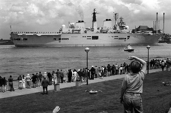 Aircraft Carrier Ark Royal at Greenwich London June 1987