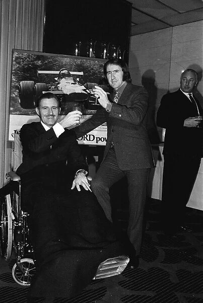 Jackie Stewart receives award from Graham Hill for Sports personality of the year