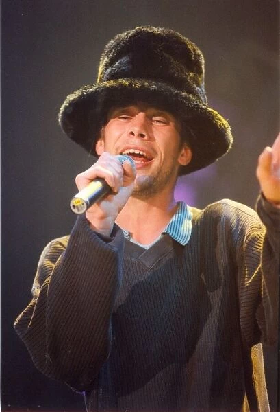 Jamiroquai - Jay Kay in concert at the City Hall in Newcastle. 10th April 1997