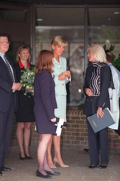 PRINCESS DIANA, PRINCESS OF WALES AND HER NEW SECRETARY, LOUISE REID-CARR (BEHIND