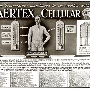 Advert for Aertex mens underwear 1911
