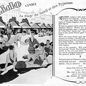Advert for the Lido, Venice, 1927