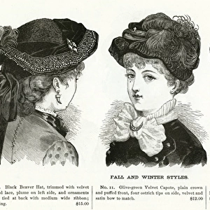 Autumn and winter style hats 1882 - 83