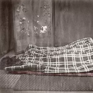 c. 1880s Japan - young women sleeping under eiderdown